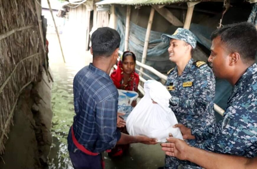 Armed forces provides medical care, relief distribution activities and rescue activities for flood victims across the country.