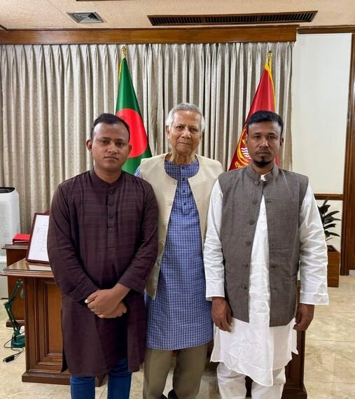 Family of Shaheed Abu Sayed meets Professor Muhammad Yunus