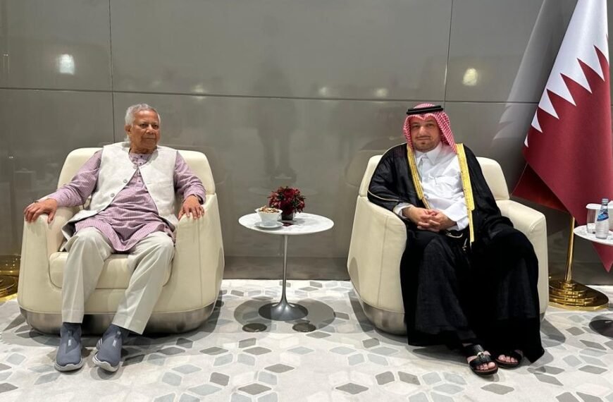 Chief Advisor Receives Red Carpet Welcome at Doha’s Hamad International Airport