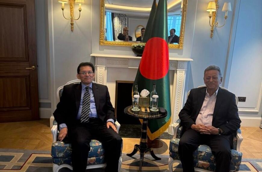 National Security Advisor Dr. Khalilur Rahman and BNP leader Amir Khasru meet in London