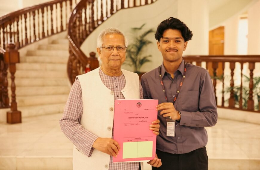 Chief Advisor hands over Purbachal plot deed to Sagar-Runi’s son Megh