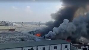 Fire breaks out in cargo section of Shahjalal…