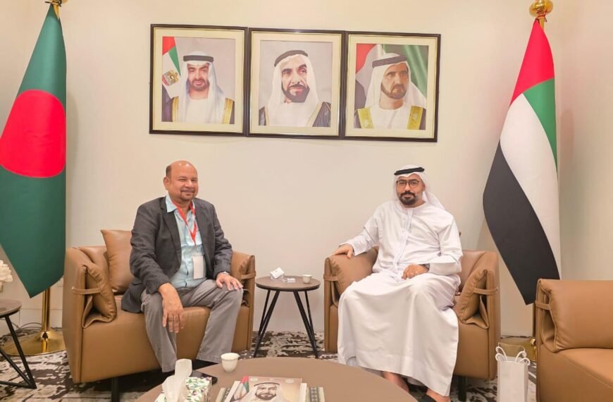 Inqilab Editor and Jamiatul Mudarresin President Pays Courtesy Call on UAE Ambassador in Dhaka