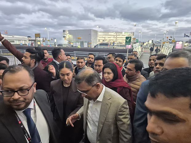 BNP Acting Chairman Tarique Rahman Arrives at London’s Heathrow Airport to Return Home