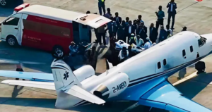 Air ambulance carrying Osman Hadi arrives in Singapore