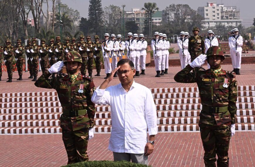 Prime Minister Tarique Rahman pays tribute to martyrs at National Memorial