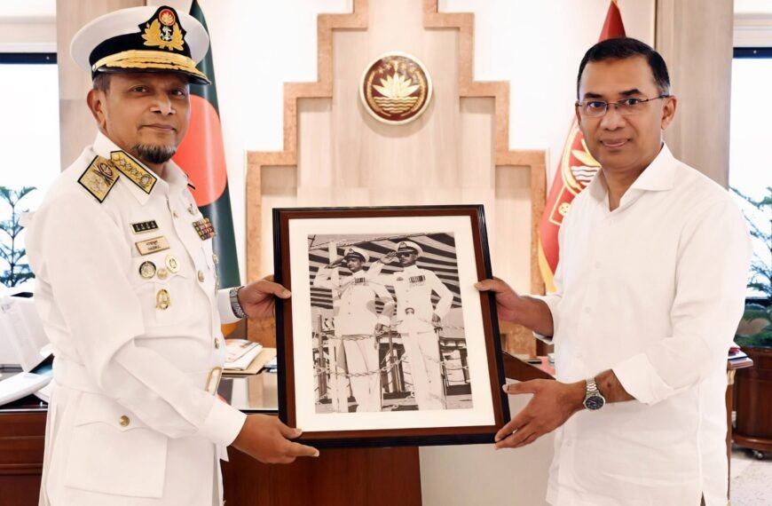 Prime Minister Tarique Rahman receives courtesy call from Chief of Naval Staff and Chief of Air Staff