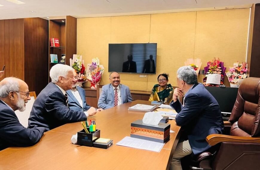 Agrani Bank PLC Chairman pays courtesy call on Finance Minister Amir Khasru Mahmud Chowdhury