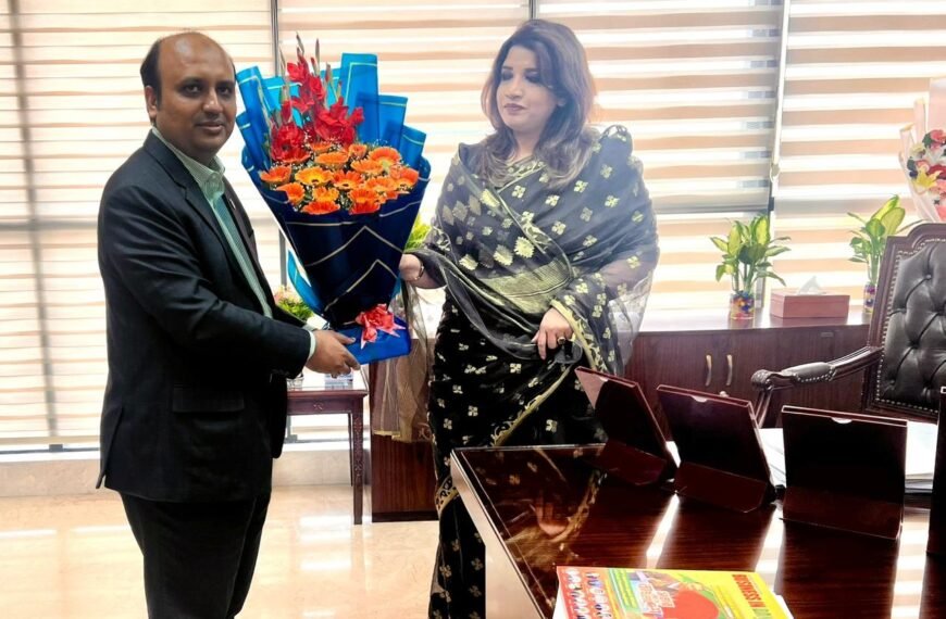 Business in Bangladesh Editor Engr. Mohammad Shajibul-al-Rajib paid a courtesy call on on Shama Obaed Islam, the newly elected Minister of State for Foreign Affairs