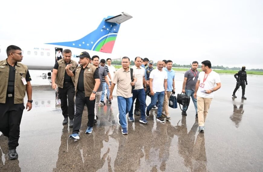 Prime Minister Tarique Rahman on his way to Srimangal via Sylhet