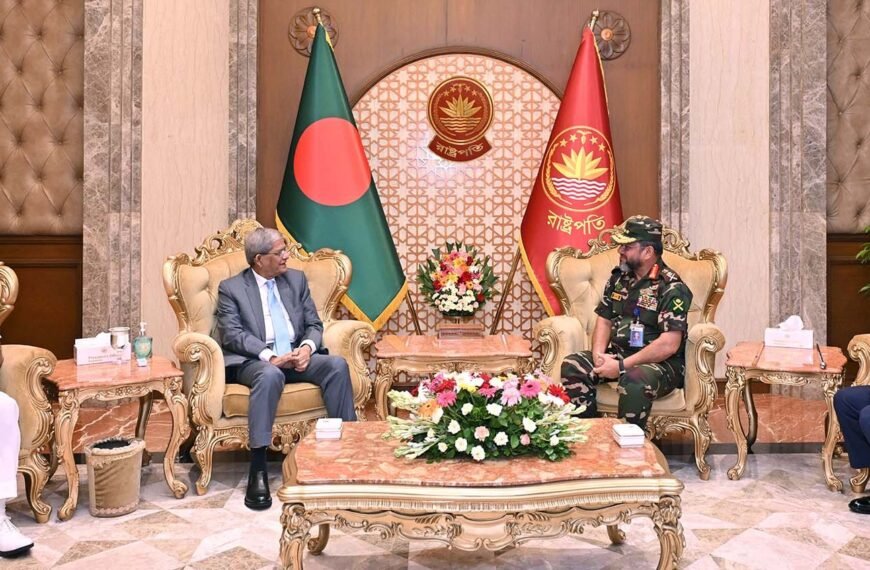 Three Chiefs of Armed Forces Pay Courtesy Call on President