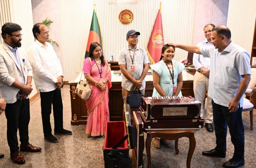 Anushree’s dream fulfilled after meeting Prime Minister Tarique Rahman, receives a harmonium gift