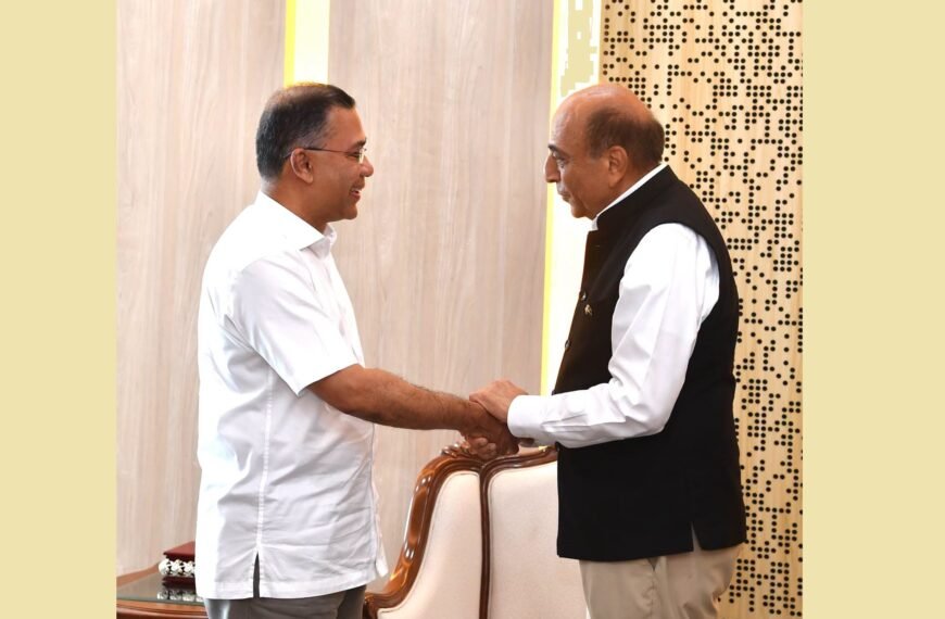 Indian High Commissioner Dinesh Trivedi meets Prime Minister Tarique Rahman