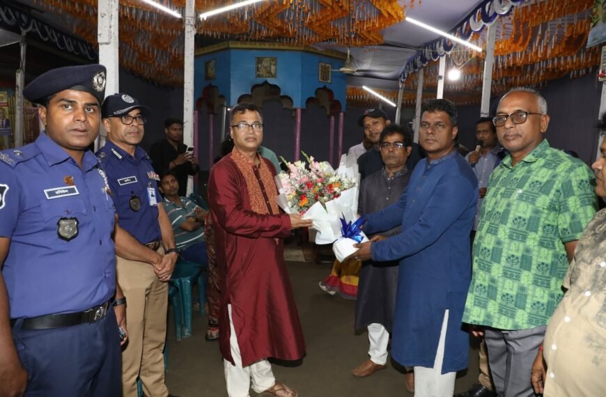 DIG and Divisional Commissioner Inspect Security and Law and Order Arrangements for Durga Puja in Kaliakair, Gazipur